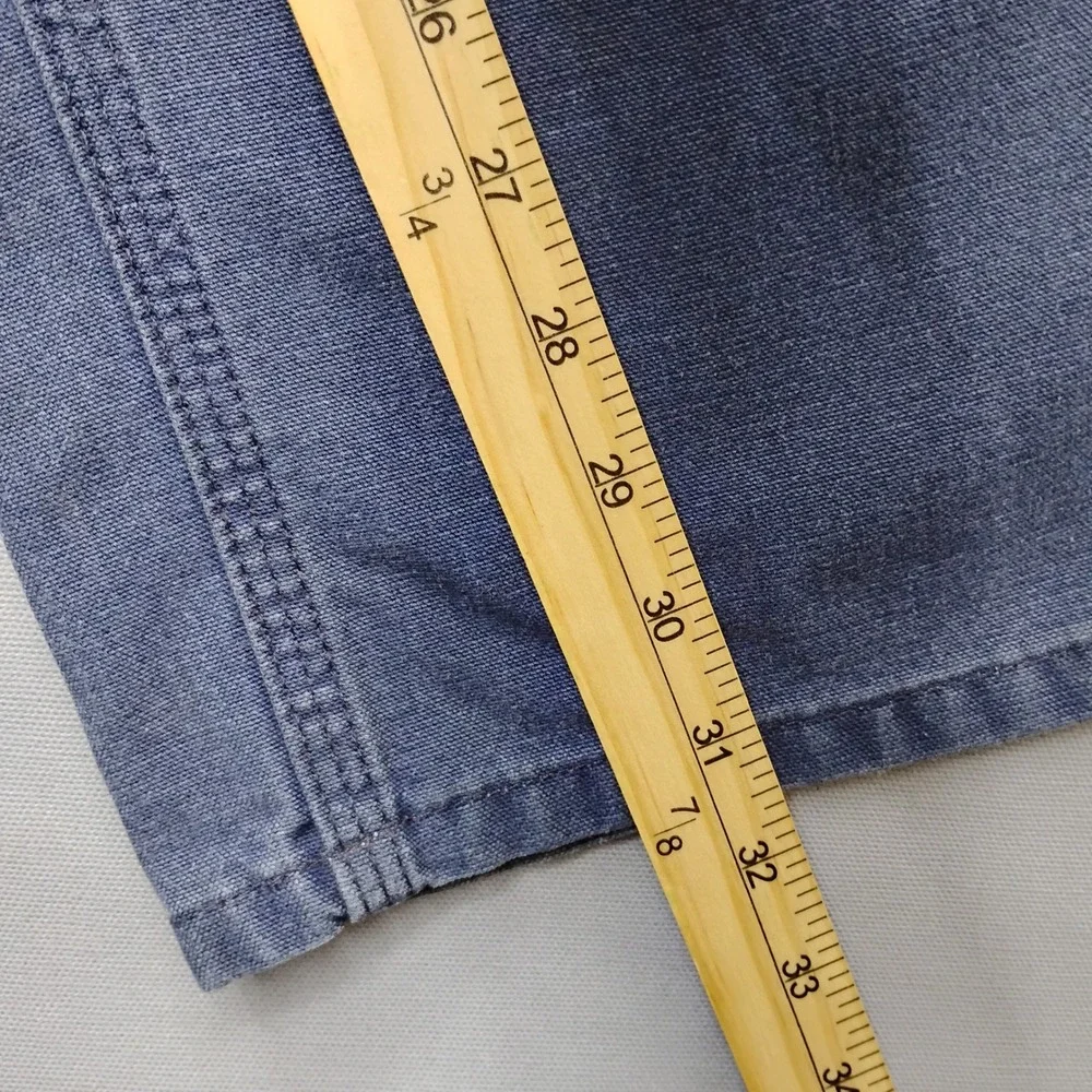 Carhartt Mens Dungaree Fit Canvas Work Pants Navy Blue 34x32 Utility Carpenter
